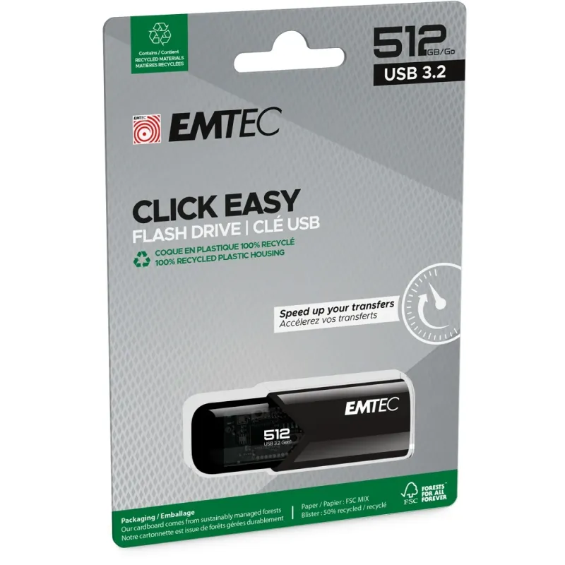 Emtec USB3.2 Click Easy B110 512GB