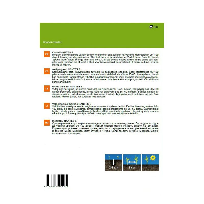 Sēklas galda burkāni nantes 5