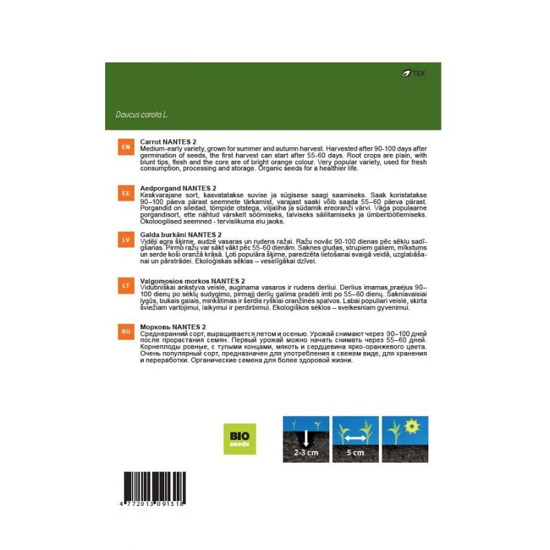 Sēklas burkāni nantes 2