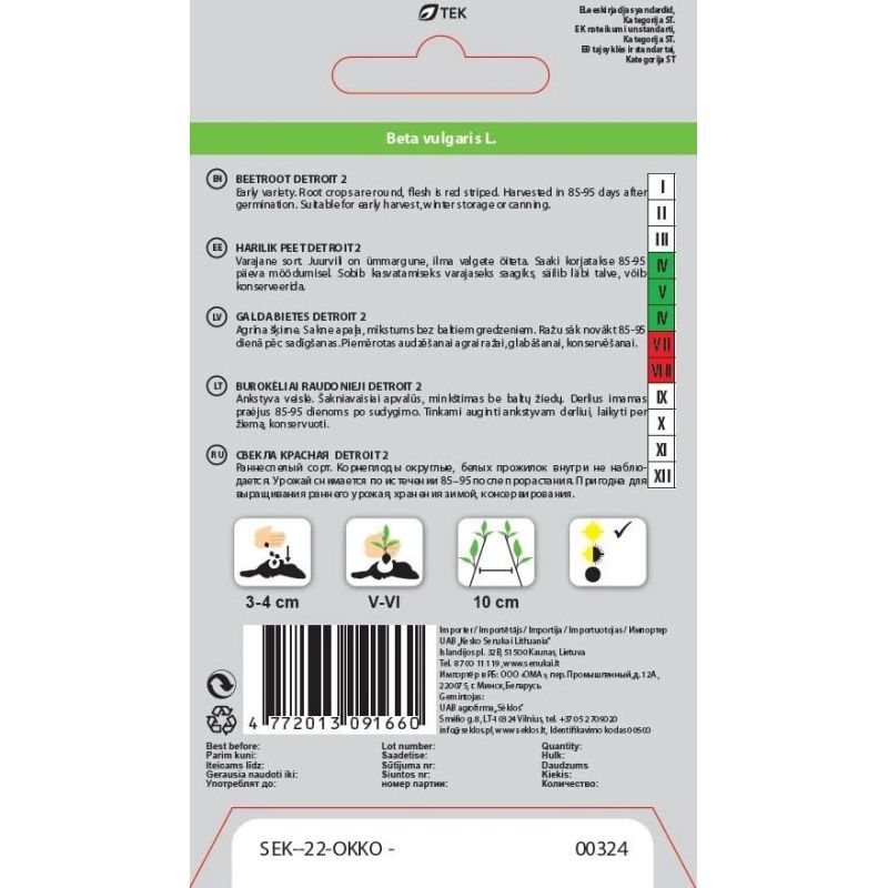 Sēklas bietes detroit 2