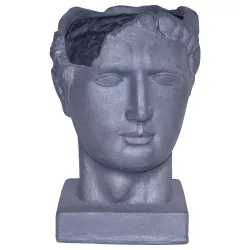 Dekoratyvinis vazonas Veidas LT34209-PC, 27 cm x 26 cm x 38 cm, pilka sp.