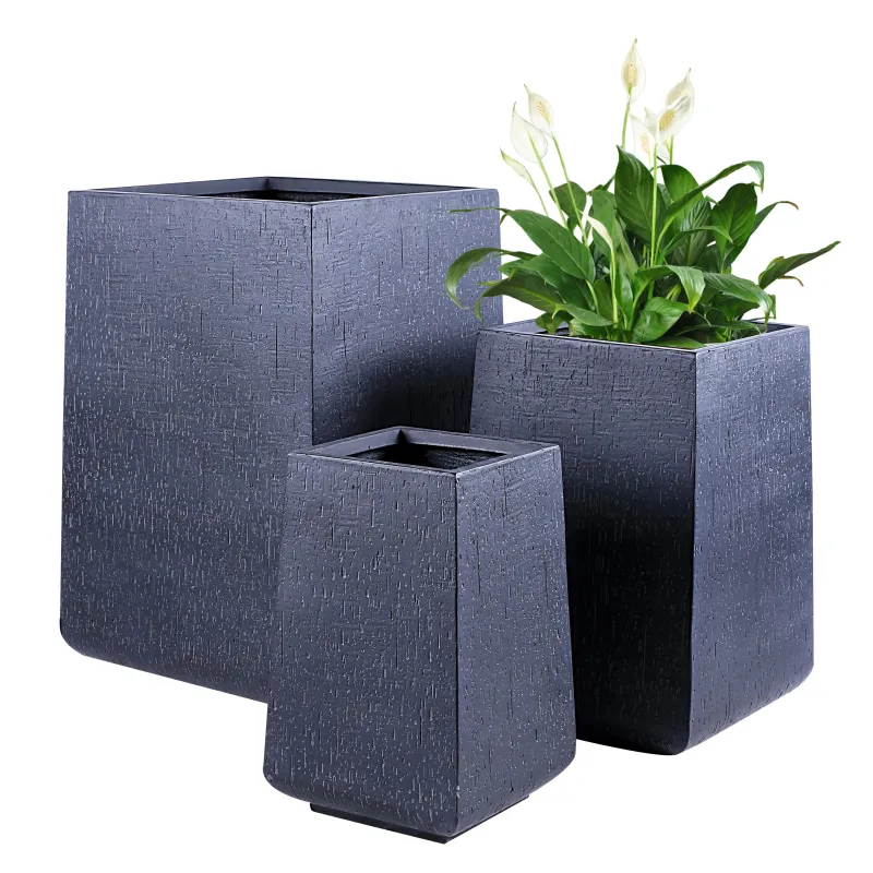 Puķu pods Domoletti LT24023-2S, keramika-māls, pelēka krās.