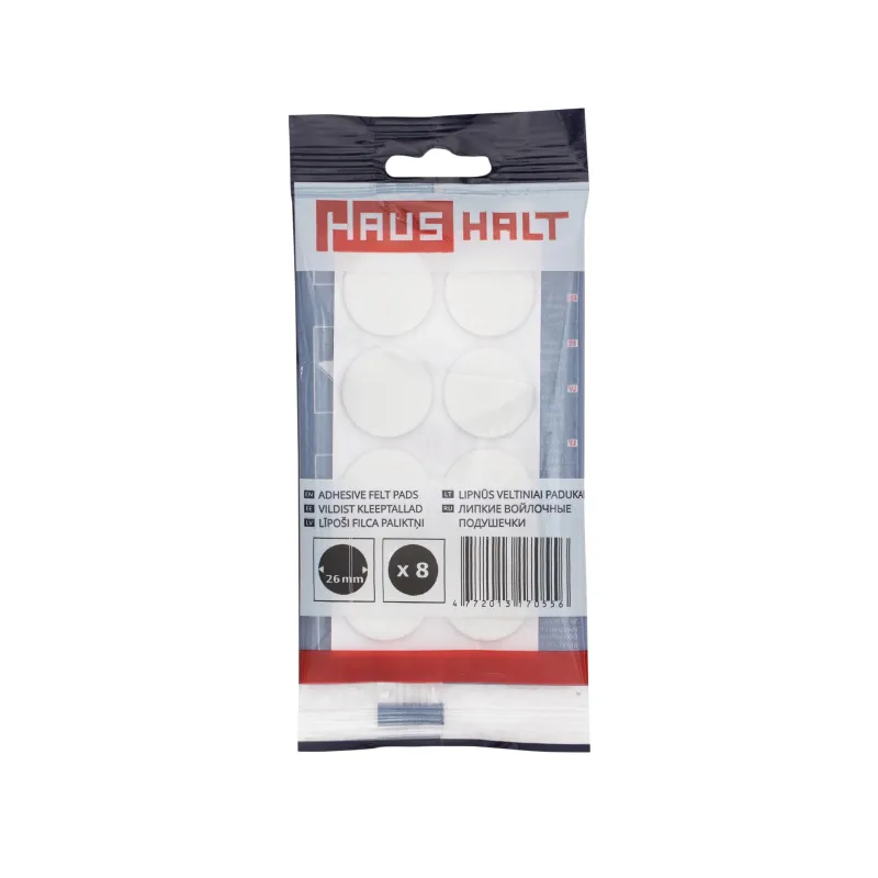 Baldų padukas Haushalt, balta sp., 2.6 cm, 8 vnt.