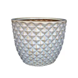 Цветочный горшок Domoletti IP17-1063_L, керамика, белый цв.