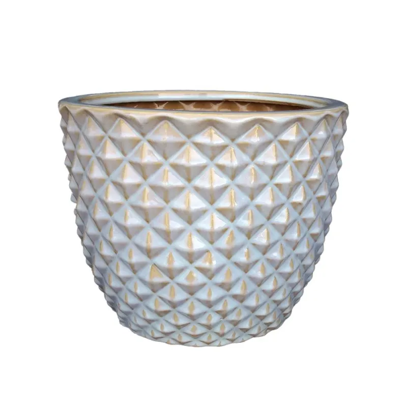 Puķu pods Domoletti IP17-1063_L, keramika, balta krās.