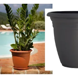 Puķu pods Domoletti TE000024-120, plastmasa, pelēka krās.