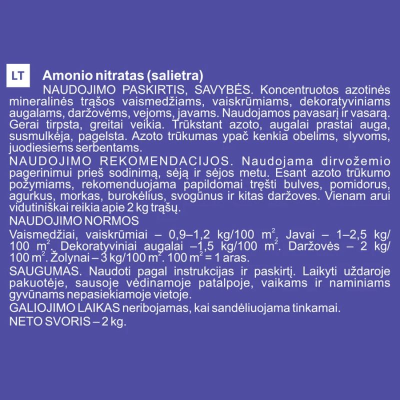 Amonija sulf.nitrāts slāpeklis 26% 2kg