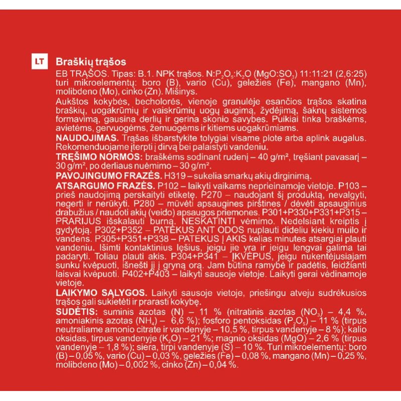 Mēslojums zemenēm garden center 2 kg