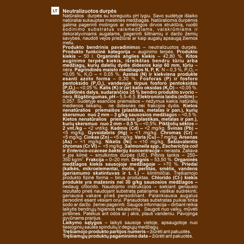 Kūdra neitralizēta 50l garden center