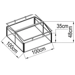 Dārza tunelis-siltumnīca, 100 cm x 100 cm x 48 cm