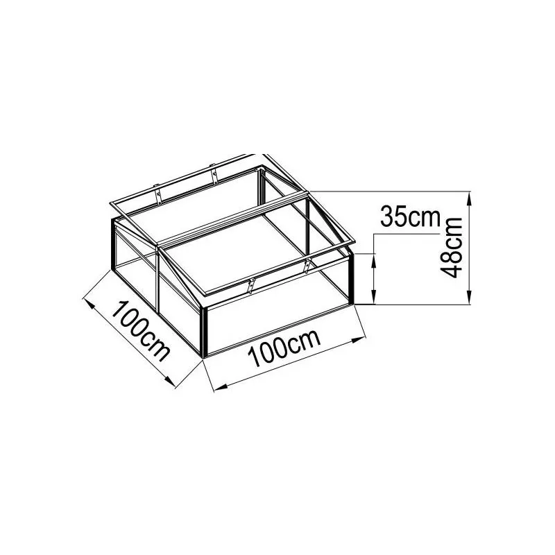 Dārza tunelis-siltumnīca, 100 cm x 100 cm x 48 cm