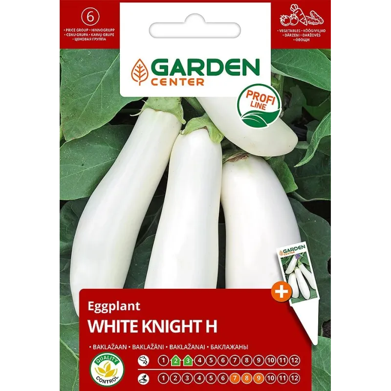 Sēklas Garden Center, baklažāns WHITE KNIGHT, 0.5 g