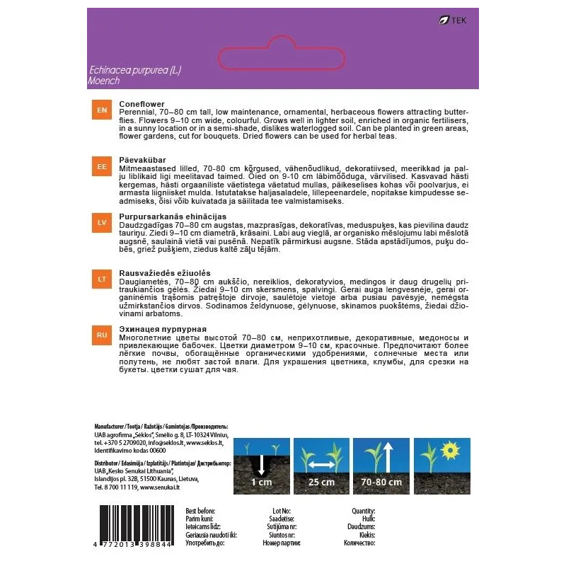 Sēklas Garden Center ehinācija PURPLE, 1 g