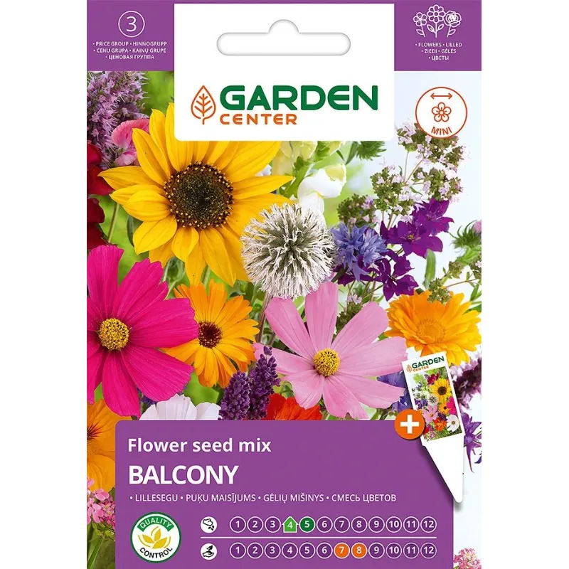 Sēklas Garden Center ziedu maisījums BALCONY, 1 g