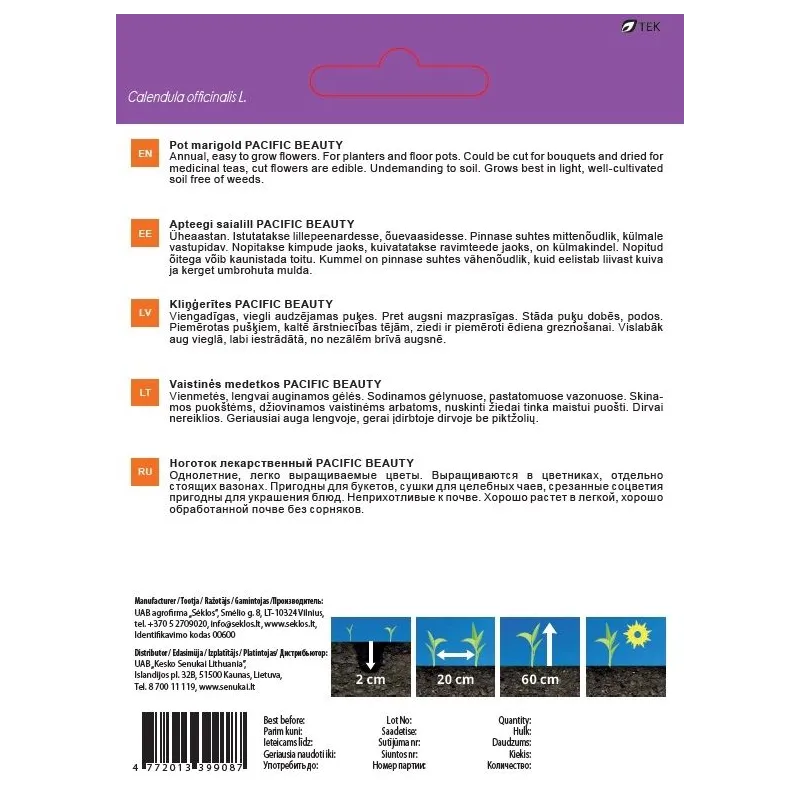 Sēklas Garden Center klinģerītes PACIFIC BEAUTY, 2 g