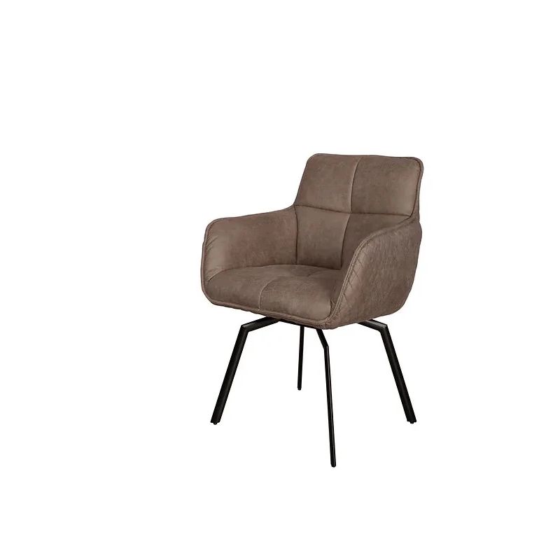 Krēsls ēdamist. māksl.āda pelēks dn0630