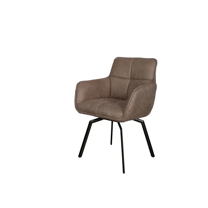 Krēsls ēdamist. māksl.āda pelēks dn0630