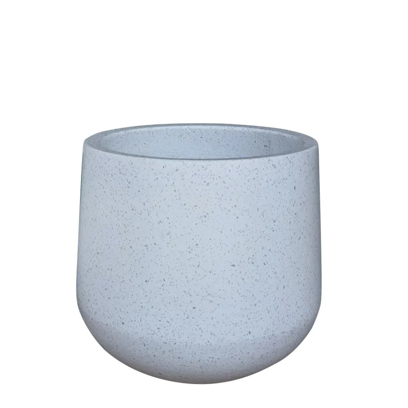 Puķu pods Domoletti RP18-218, keramika-cementa, balta