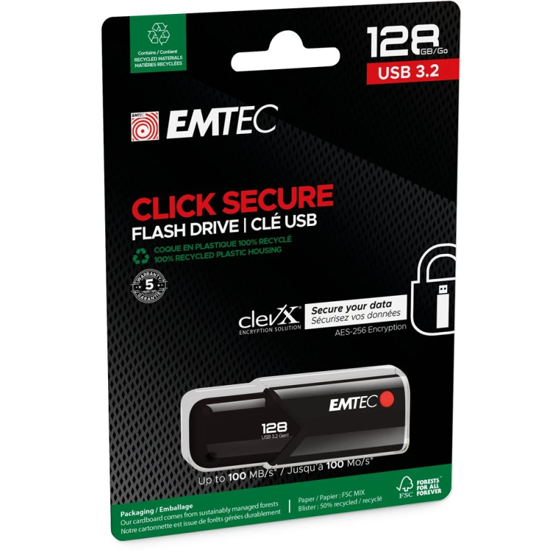 Emtec USB3.2 Click Secure B120 128GB
