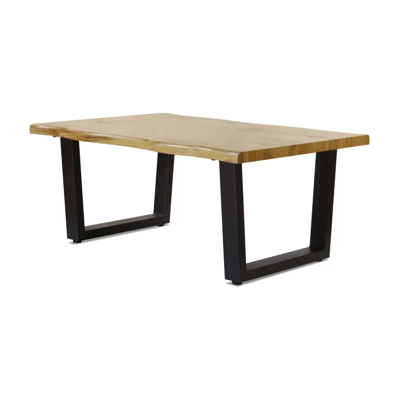 Kafijas galdiņš Domoletti, melna krās.-koka krās., 90 cm x 60 cm x 39 cm