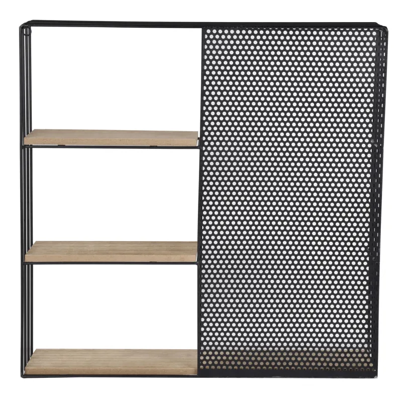 Sienas plaukts Domoletti Rhodri, brūna-melna, 50 cm x 10 cm x 50 cm