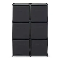 Plaukts, ar glabāšanas kasti Domoletti, melna, L, 68.5 cm x 34.5 cm x 101 cm