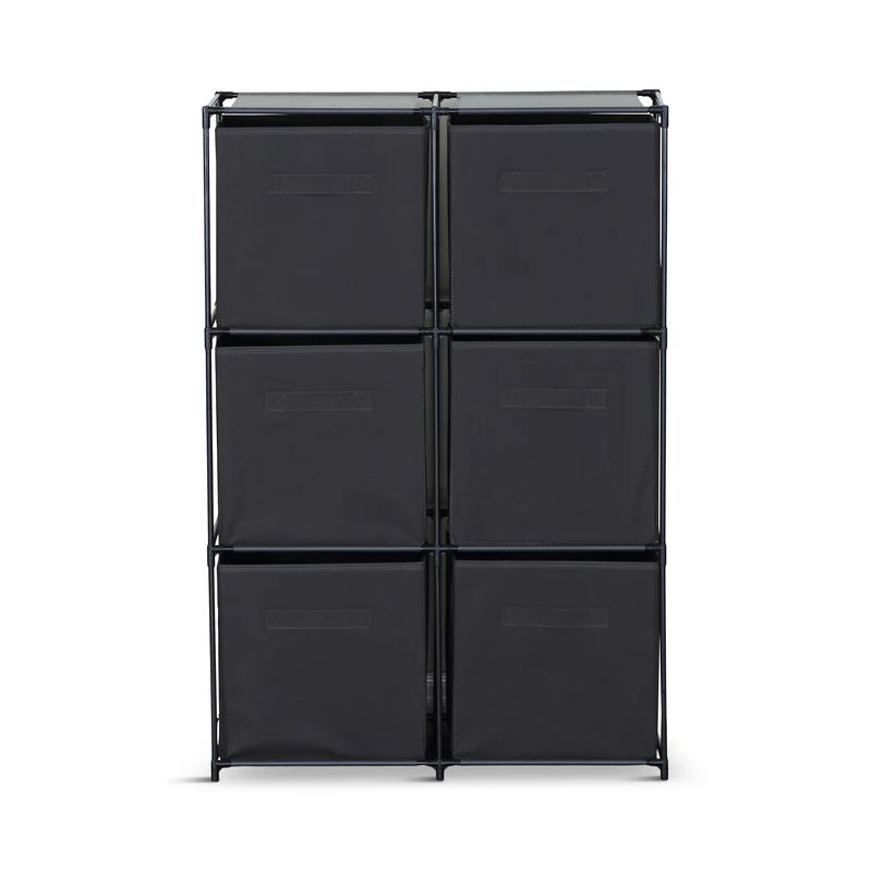 Plaukts l ar kastēm melns 68.5x34.5x101