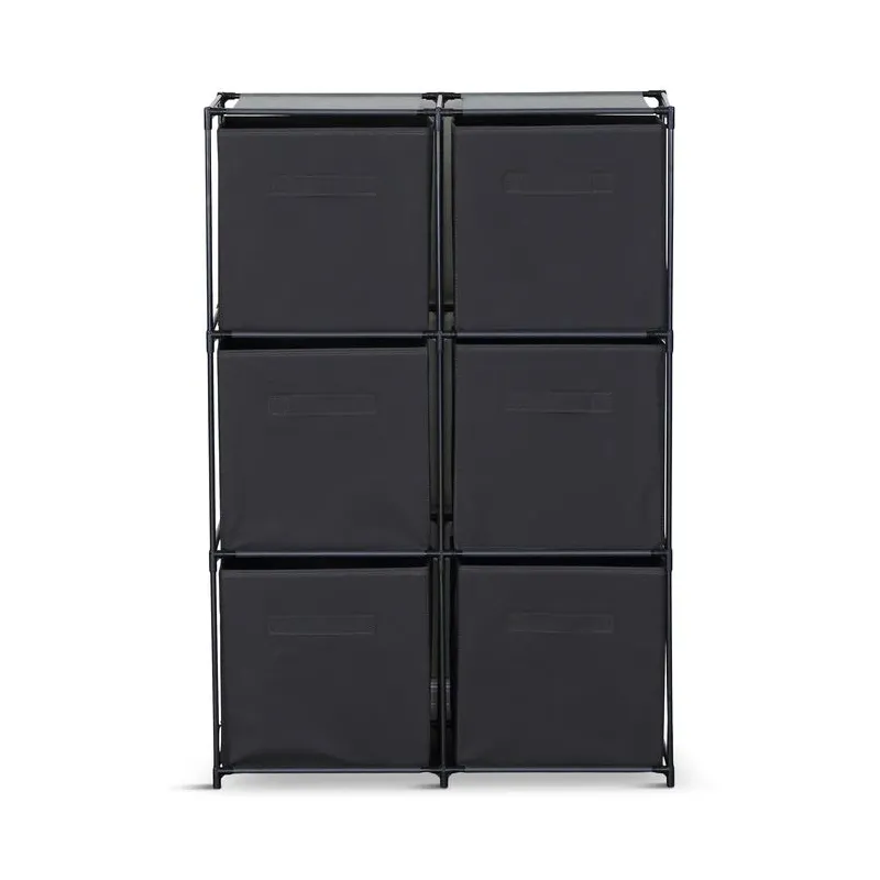 Plaukts, ar glabāšanas kasti Domoletti, melna, L, 68.5 cm x 34.5 cm x 101 cm