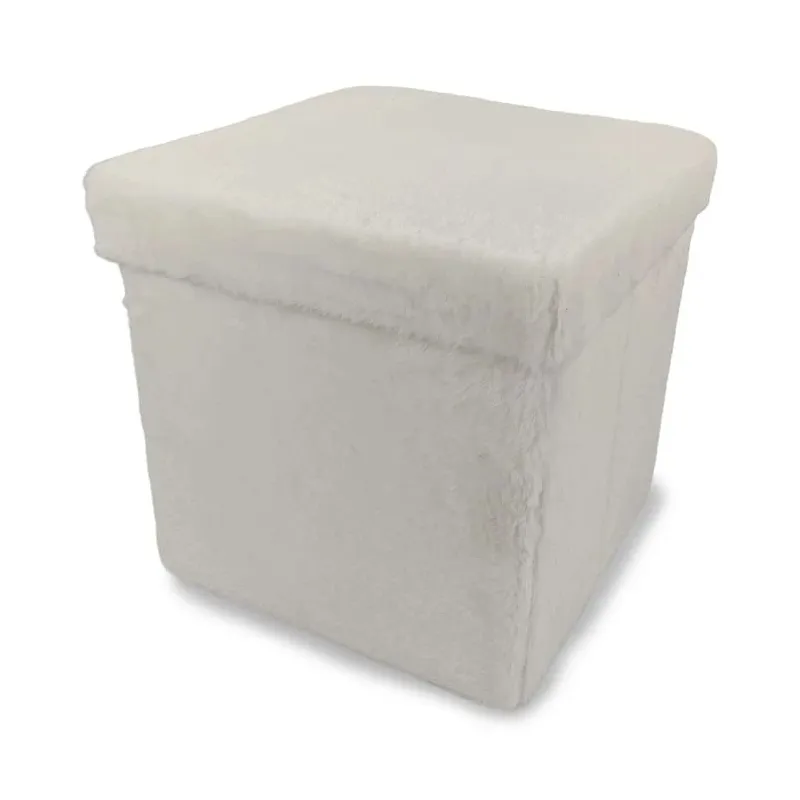 Pufs Domoletti Mateo, balta, 38 cm x 38 cm x 38 cm