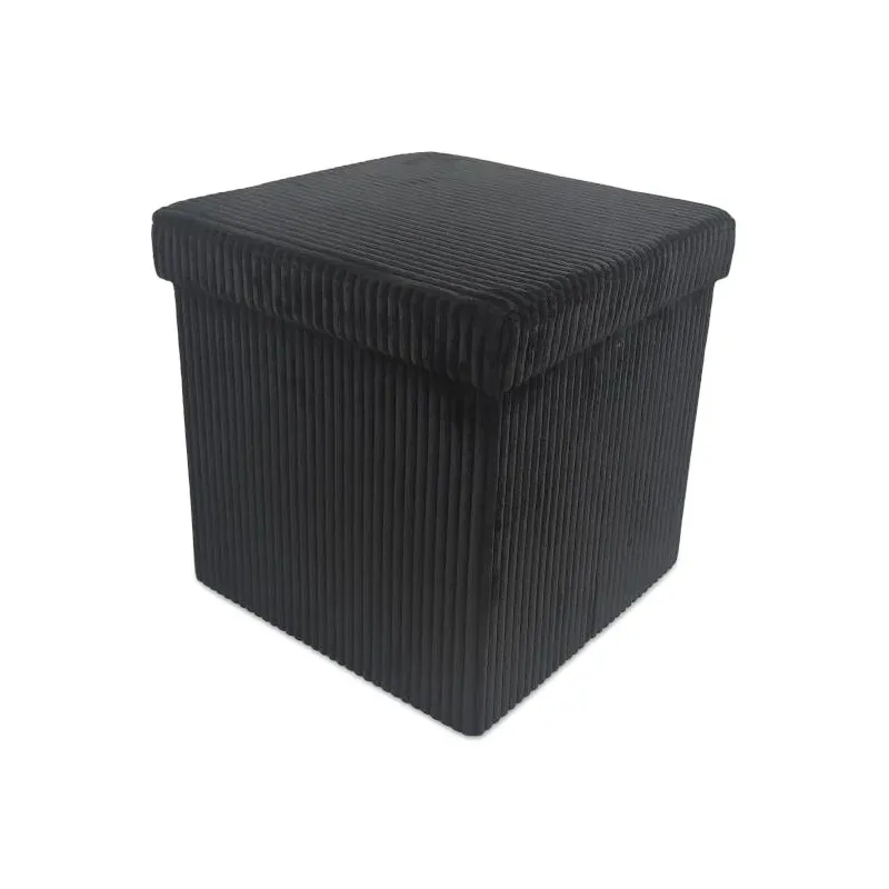 Pufs Domoletti Maeo, melna, 38 cm x 38 cm x 38 cm