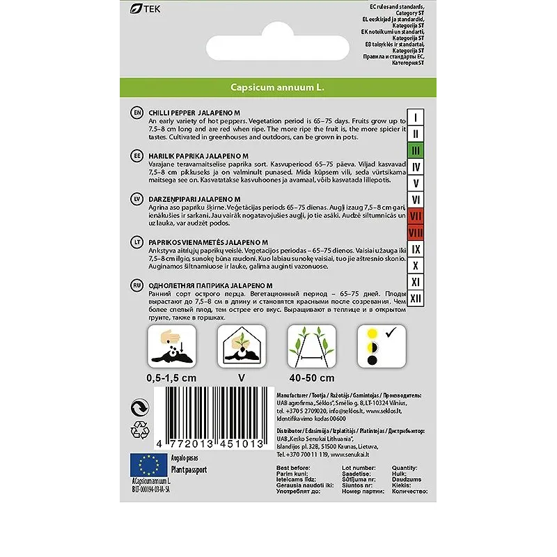 Sēklas Okko, asais pipars JALAPENO M, 0.1 g