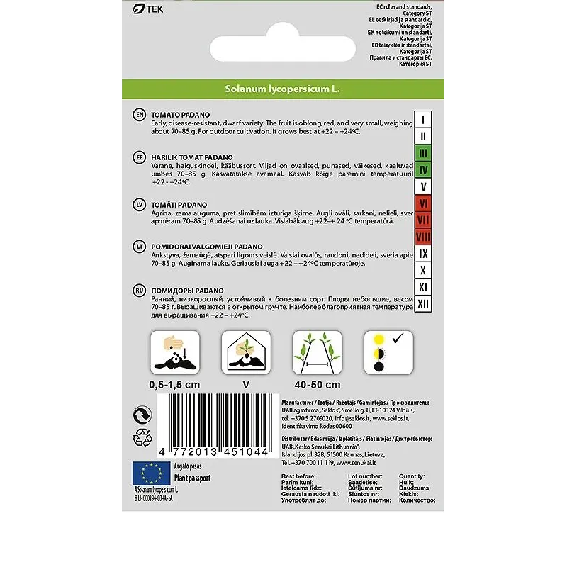 Sēklas Okko, tomāti PADANO, 0.1 g
