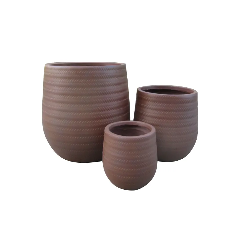 Puķu pods Domoletti LT14664-2S, keramika-māls, brūna krās.