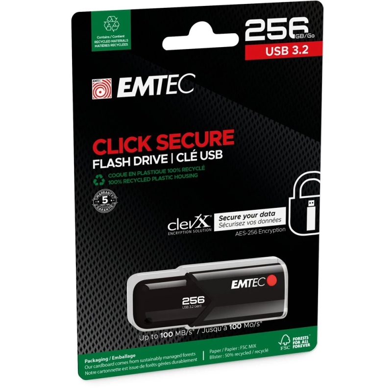 Emtec USB3.2 Click Secure B120 256GB