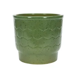 Puķu pods Domoletti FP.0057.022.5.M, keramika-māls, zaļa krās.