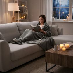 Elektriski sildāmā sega 180x130cm pelēks