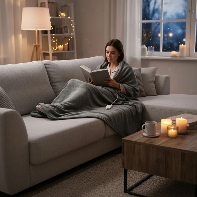 Elektriski sildāmā sega 180x130cm pelēks