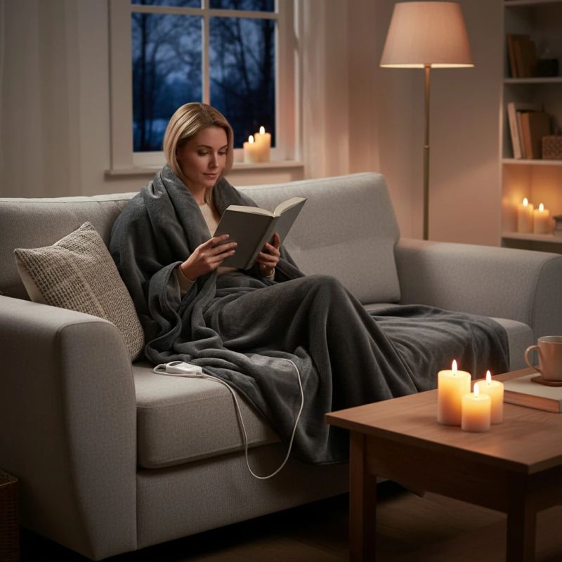 Elektriski sildāmā sega 180x130cm pelēks