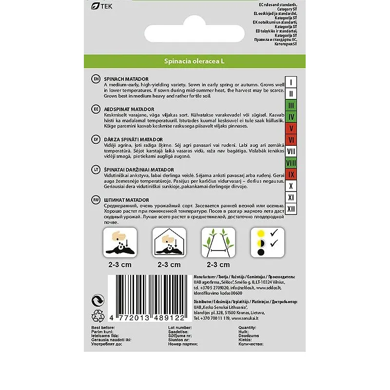 Sėklos Okko, špinatai MATADOR, 2 g