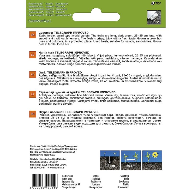 Sēklas kornišonu telegraph improved 0.3g