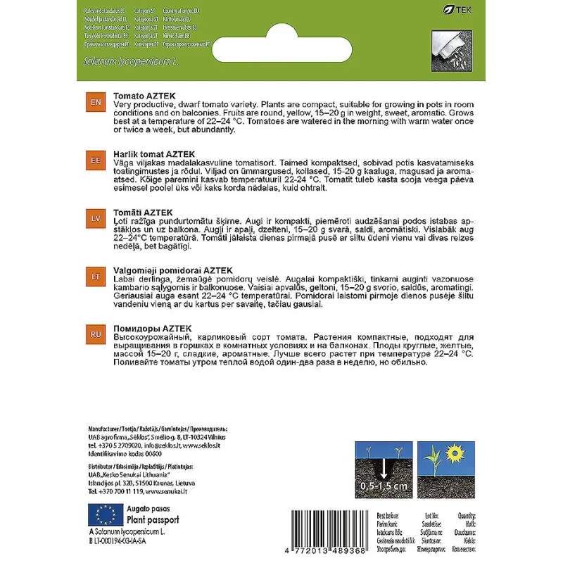 Sēklas Garden Center, tomāti AZTEK, 0.2 g