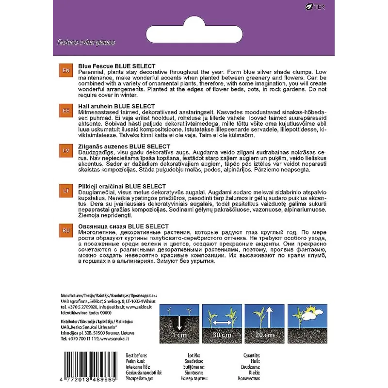 Sēklas Garden Center auzene BLUE SELECT, 0.5 g