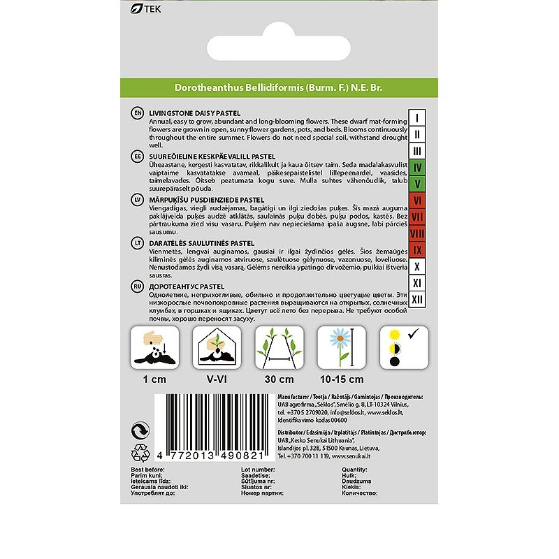 Ziedu sēklas pusdienziedes pastel 0.5g