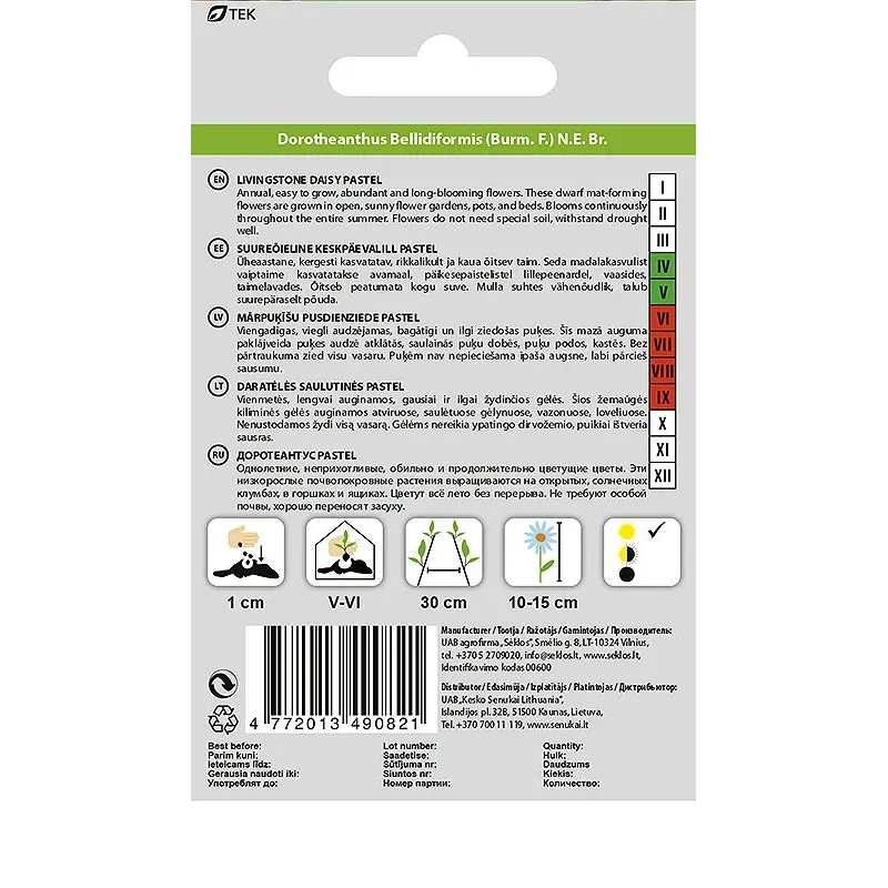 Sēklas Okko mezembriantēmas PASTEL, 0.5 g