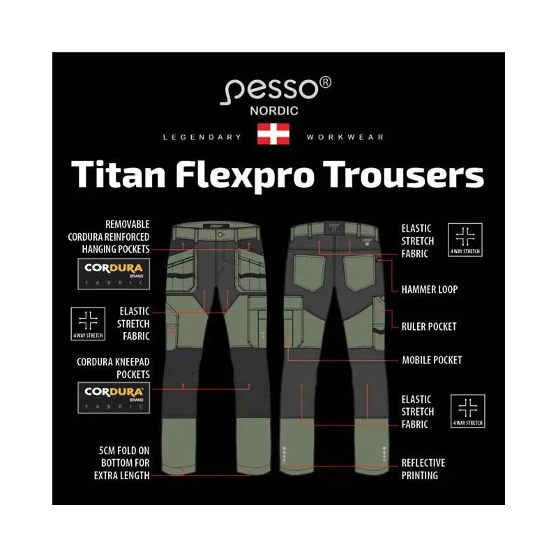 Bikses Pesso, zaļa krās., C58 izmērs