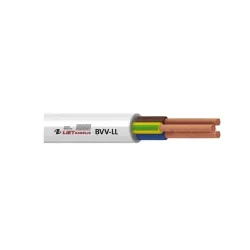 Kabelis bvv-ll 2x1 balts 50m