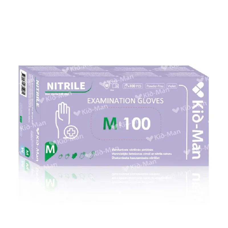 Vienreizlietojami nitrila cimdi, M izmērs, 100 gab. iepakojumā