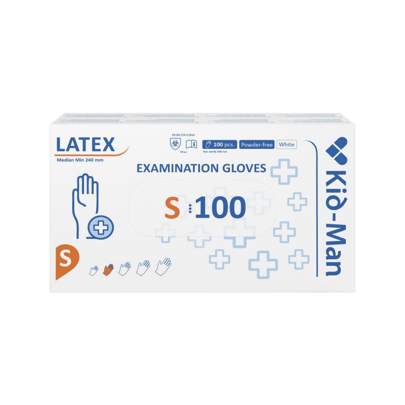 Kid-Man lateksa cimdi N100, S izmērs