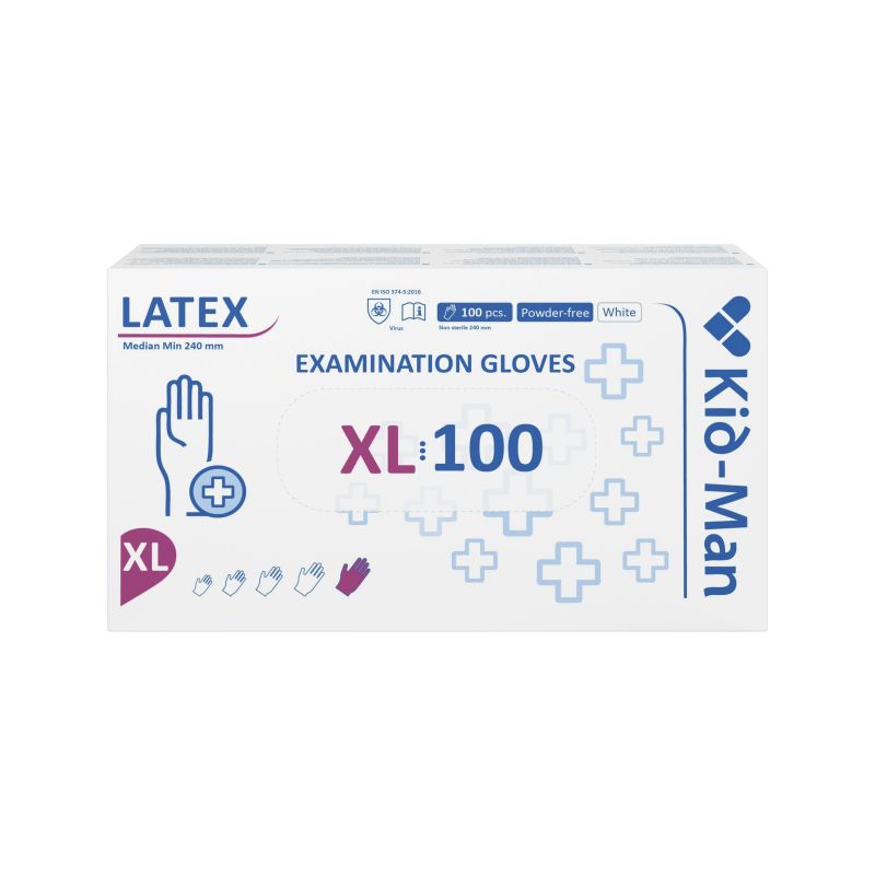 Lateksa cimdi Kid-Man N100, XL izmērs