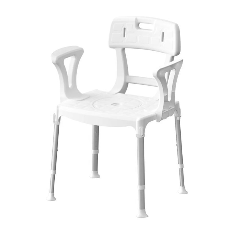 Dušas un tualetes krēsls ar atzveltni un roku balstiem Tuli